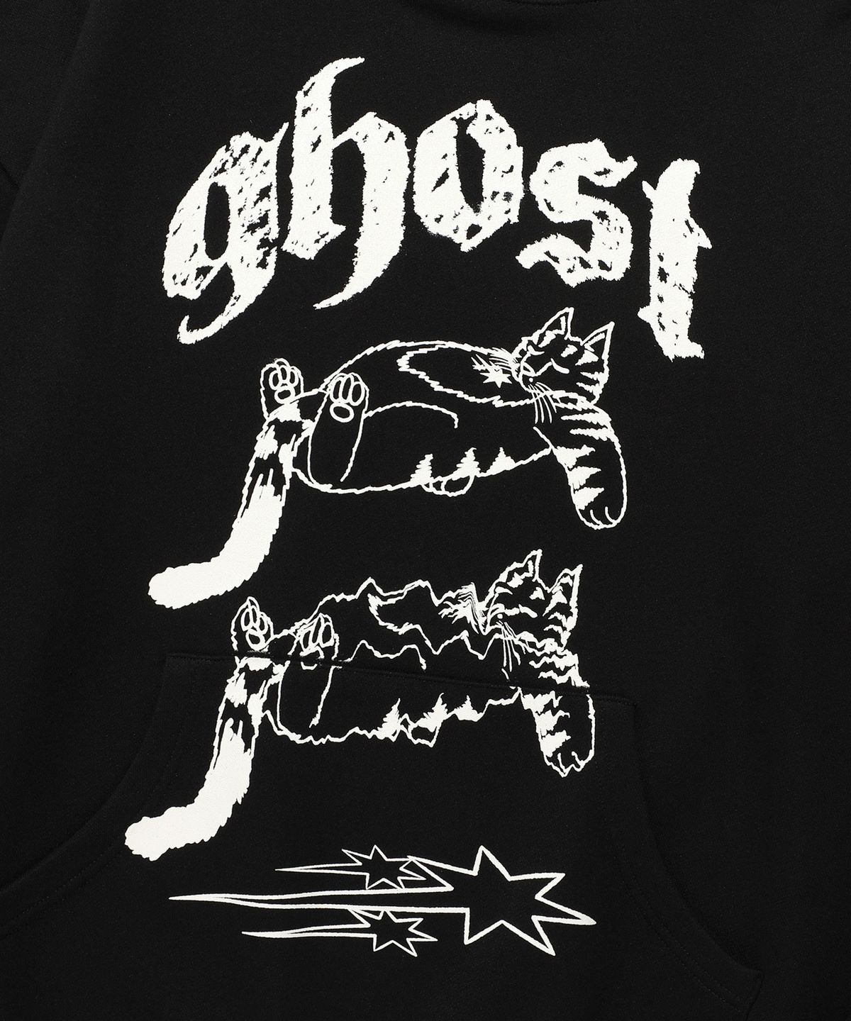 나이스고스트클럽(NICEGHOSTCLUB) A FALLING CAT HOODIE_BLACK(NG2EFUM415A)