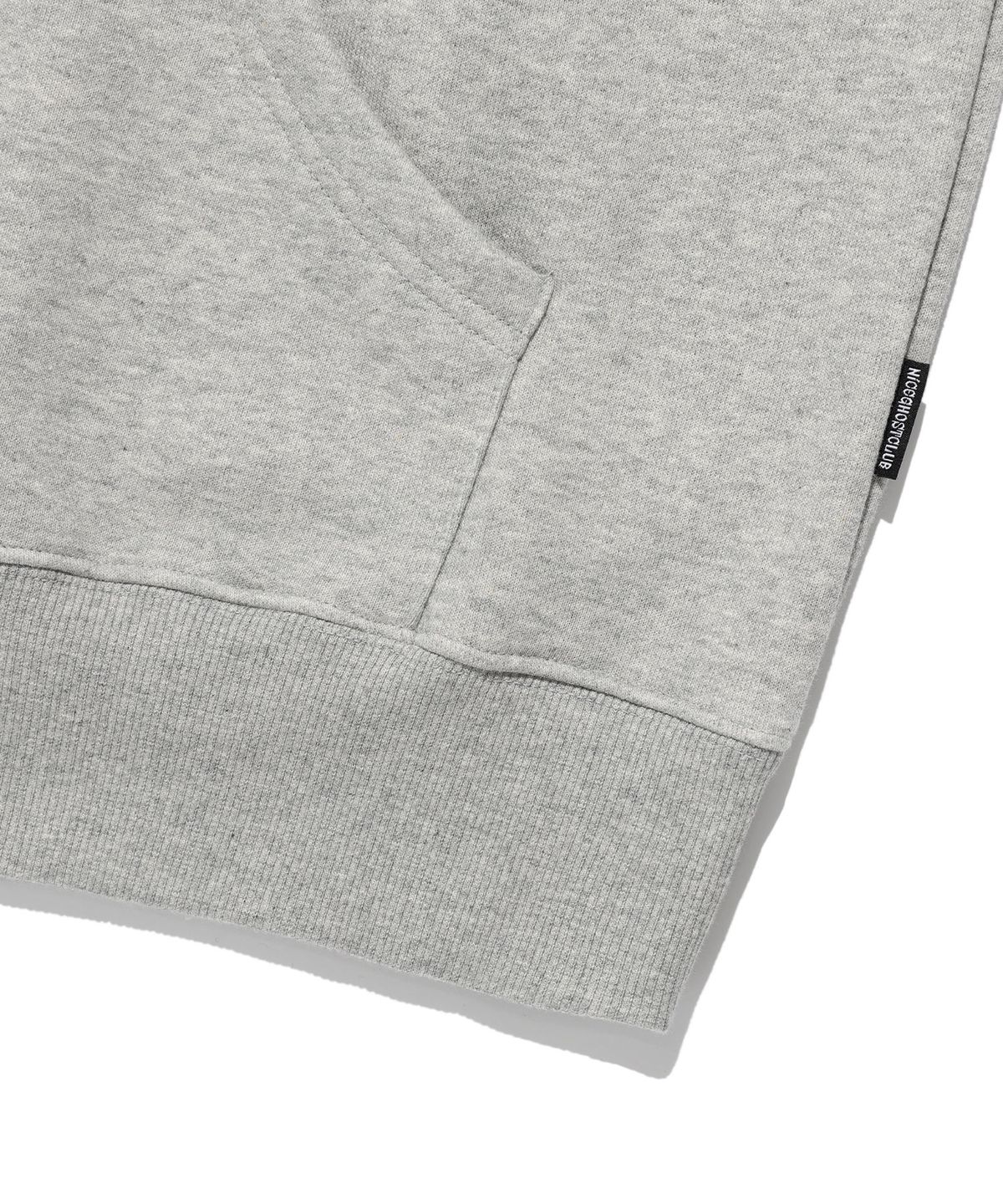 나이스고스트클럽(NICEGHOSTCLUB) 3STARS HATE APPLIQUE HOODIE_GREY(NG2EFUM417A)