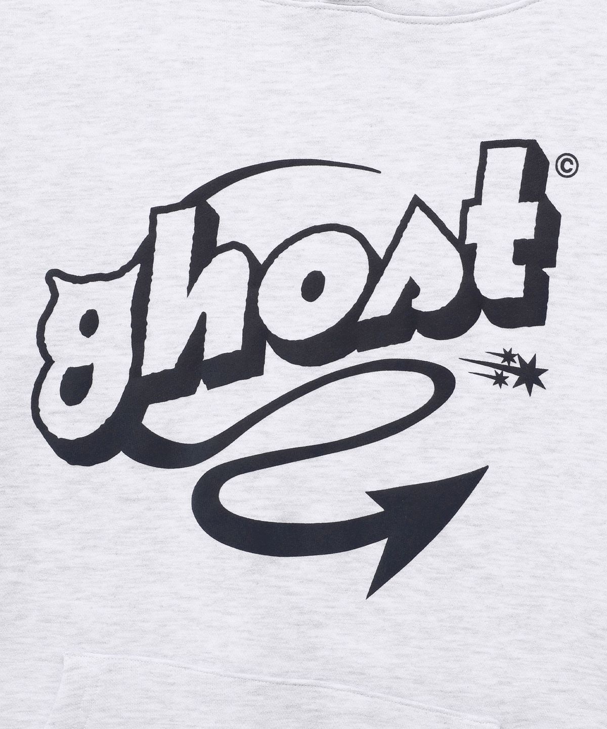 나이스고스트클럽(NICEGHOSTCLUB) GHOST TAIL COLLEGE HOODIE_LIGHT GREY(NG2EFUM420A)