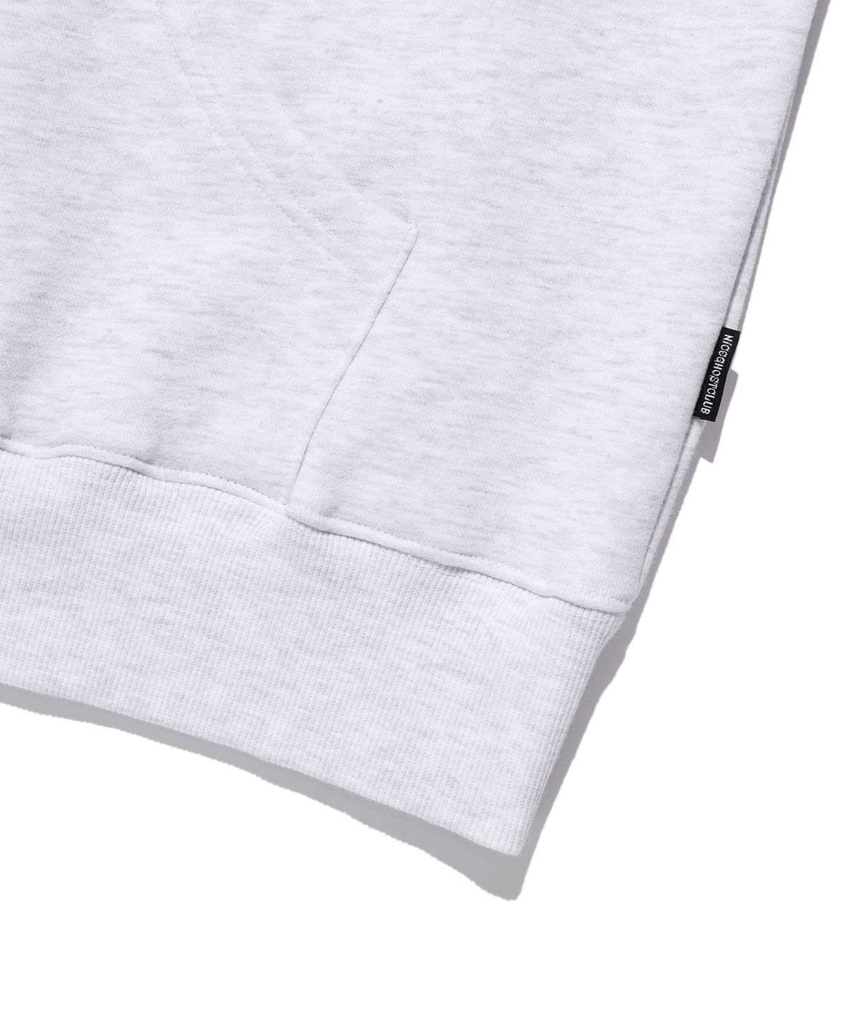 나이스고스트클럽(NICEGHOSTCLUB) GHOST TAIL COLLEGE HOODIE_LIGHT GREY(NG2EFUM420A)