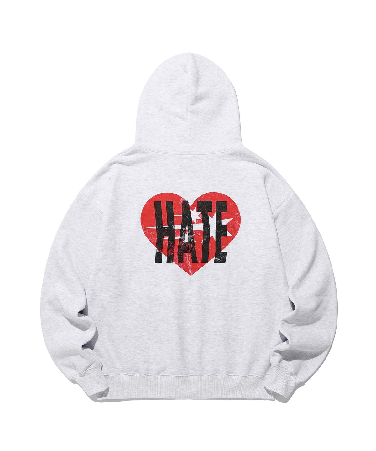나이스고스트클럽(NICEGHOSTCLUB) HATE HEART LOGO HOODIE_LIGHT GREY(NG2EFUM428A)