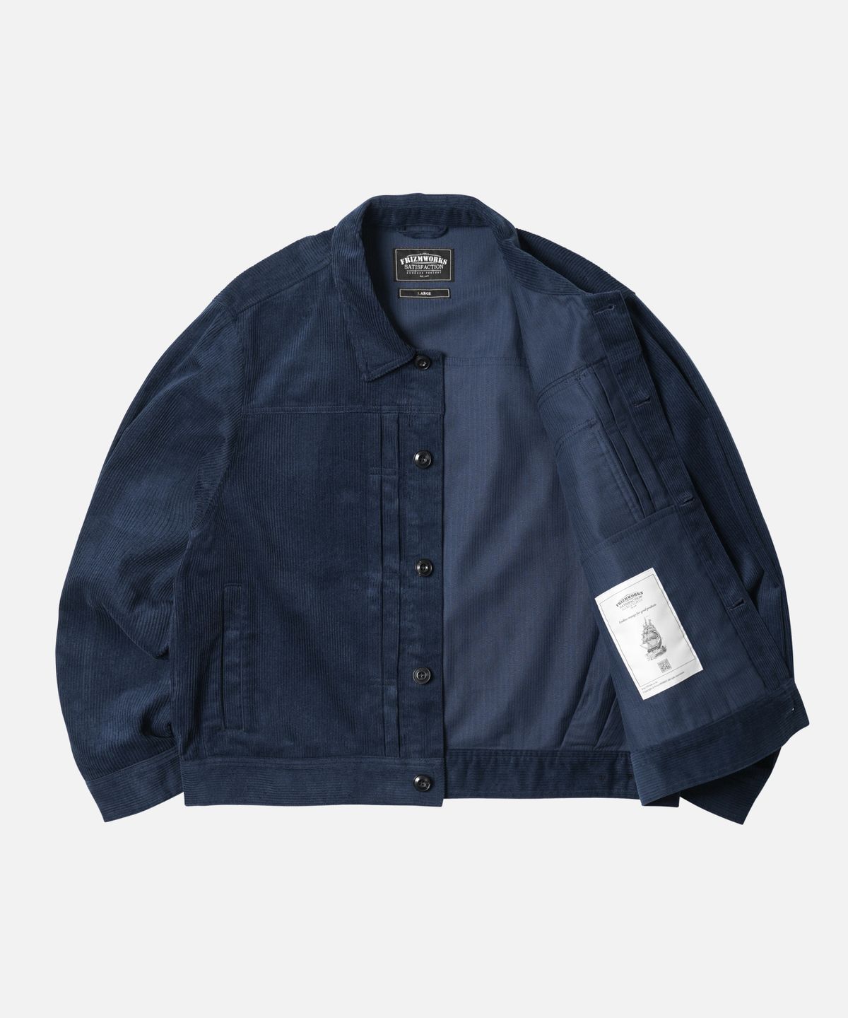 프리즘웍스(FRIZMWORKS) CORDUROY TRUCKER JACKET _ NAVY