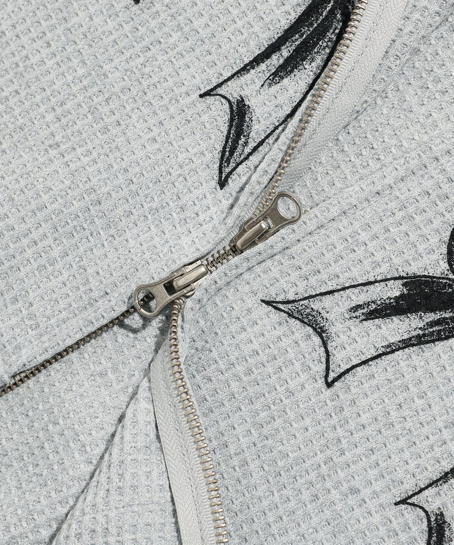 MUSINSA | NICE GHOST CLUB SKULL RIBBON WAFFLE HOODIE ZIP