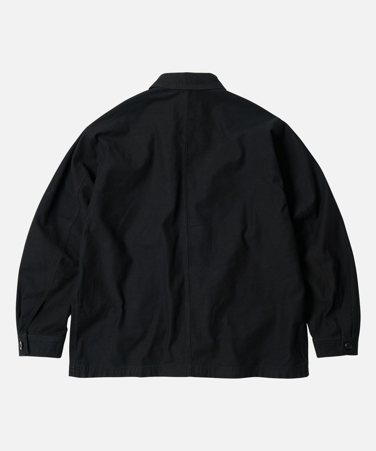프리즘웍스(FRIZMWORKS) BACKSATIN FRENCH WORK JACKET _ BLACK