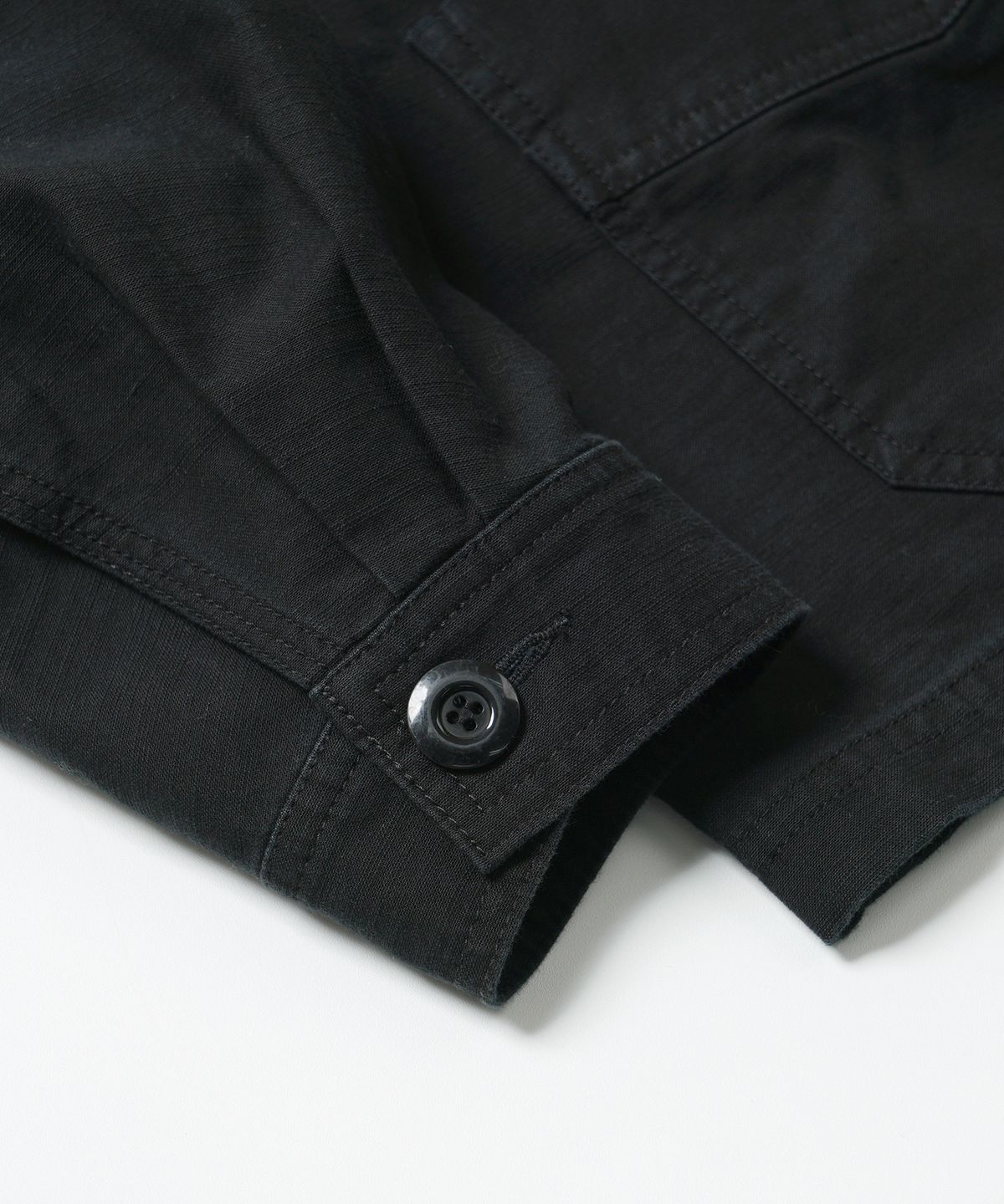 프리즘웍스(FRIZMWORKS) BACKSATIN FRENCH WORK JACKET _ BLACK