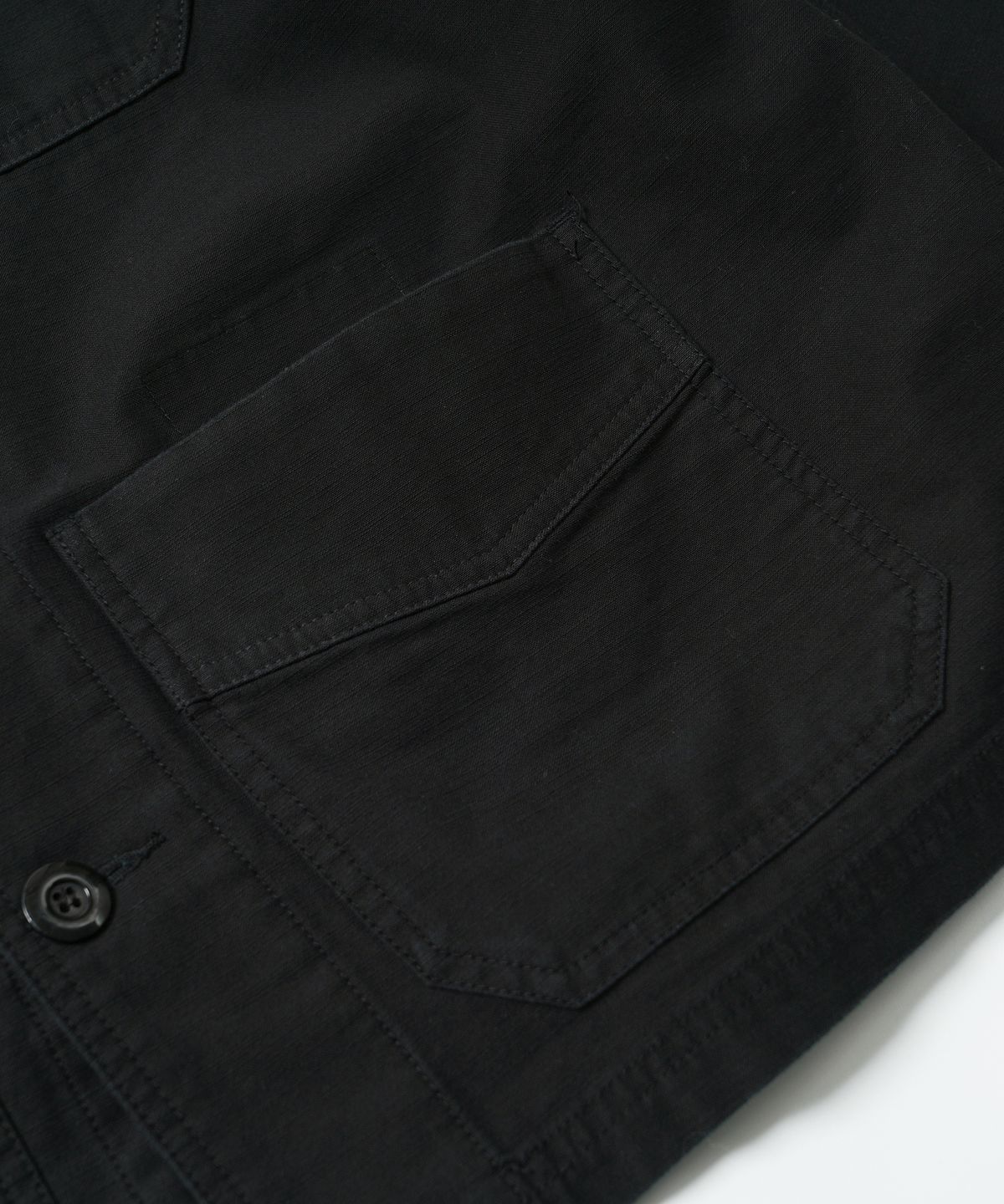 프리즘웍스(FRIZMWORKS) BACKSATIN FRENCH WORK JACKET _ BLACK