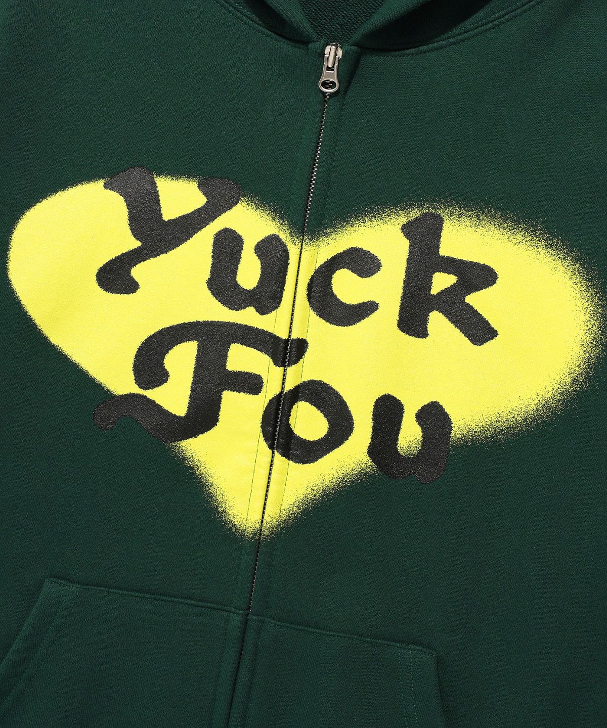 나이스고스트클럽(NICEGHOSTCLUB) LOVE YUCK FOU HOODIE ZIP UP_KHAKI(NG2EFUM484A)
