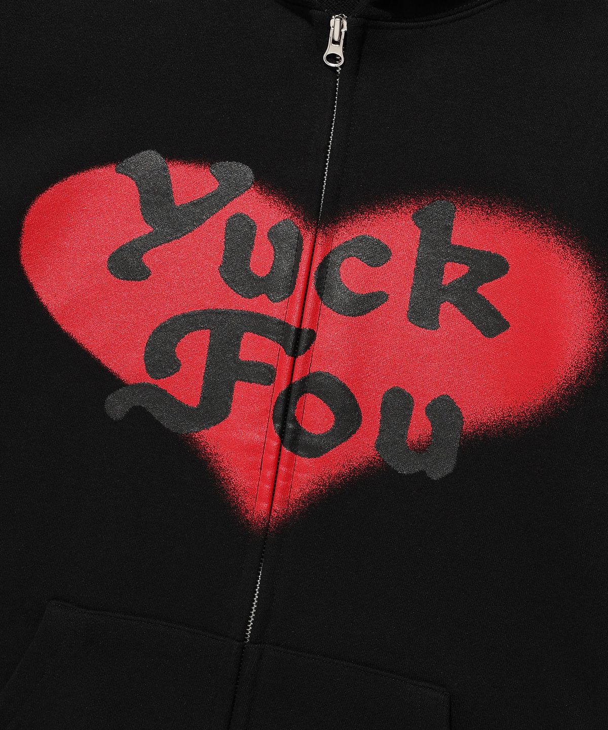 나이스고스트클럽(NICEGHOSTCLUB) LOVE YUCK FOU HOODIE ZIP UP_BLACK(NG2EFUM484A)