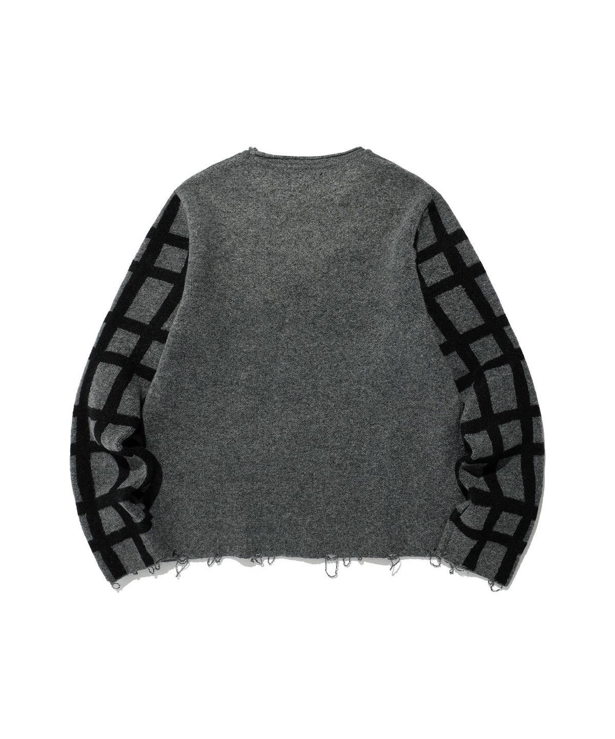 나이스고스트클럽(NICEGHOSTCLUB) SKULL CHECK L/S KNIT TEE_BLACK(NG2EFUK606A)