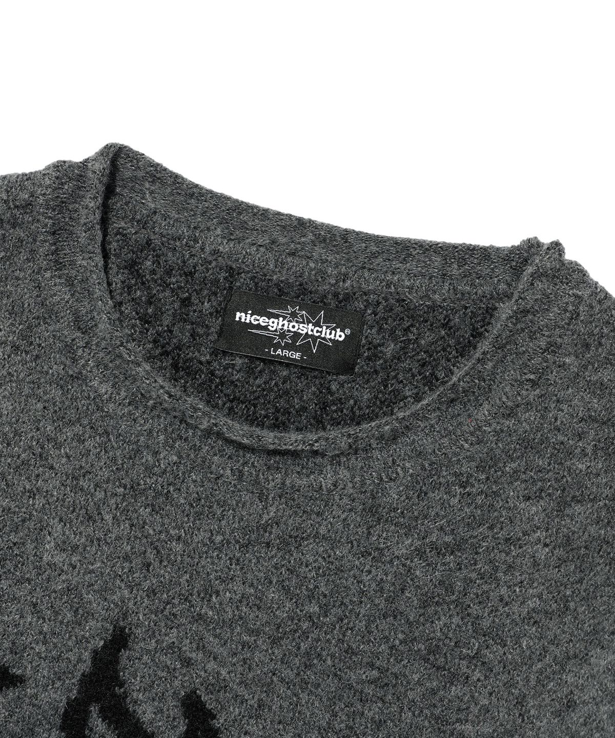 나이스고스트클럽(NICEGHOSTCLUB) SKULL CHECK L/S KNIT TEE_BLACK(NG2EFUK606A)