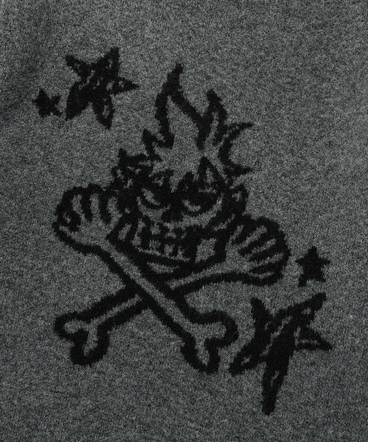 나이스고스트클럽(NICEGHOSTCLUB) SKULL CHECK L/S KNIT TEE_BLACK(NG2EFUK606A)