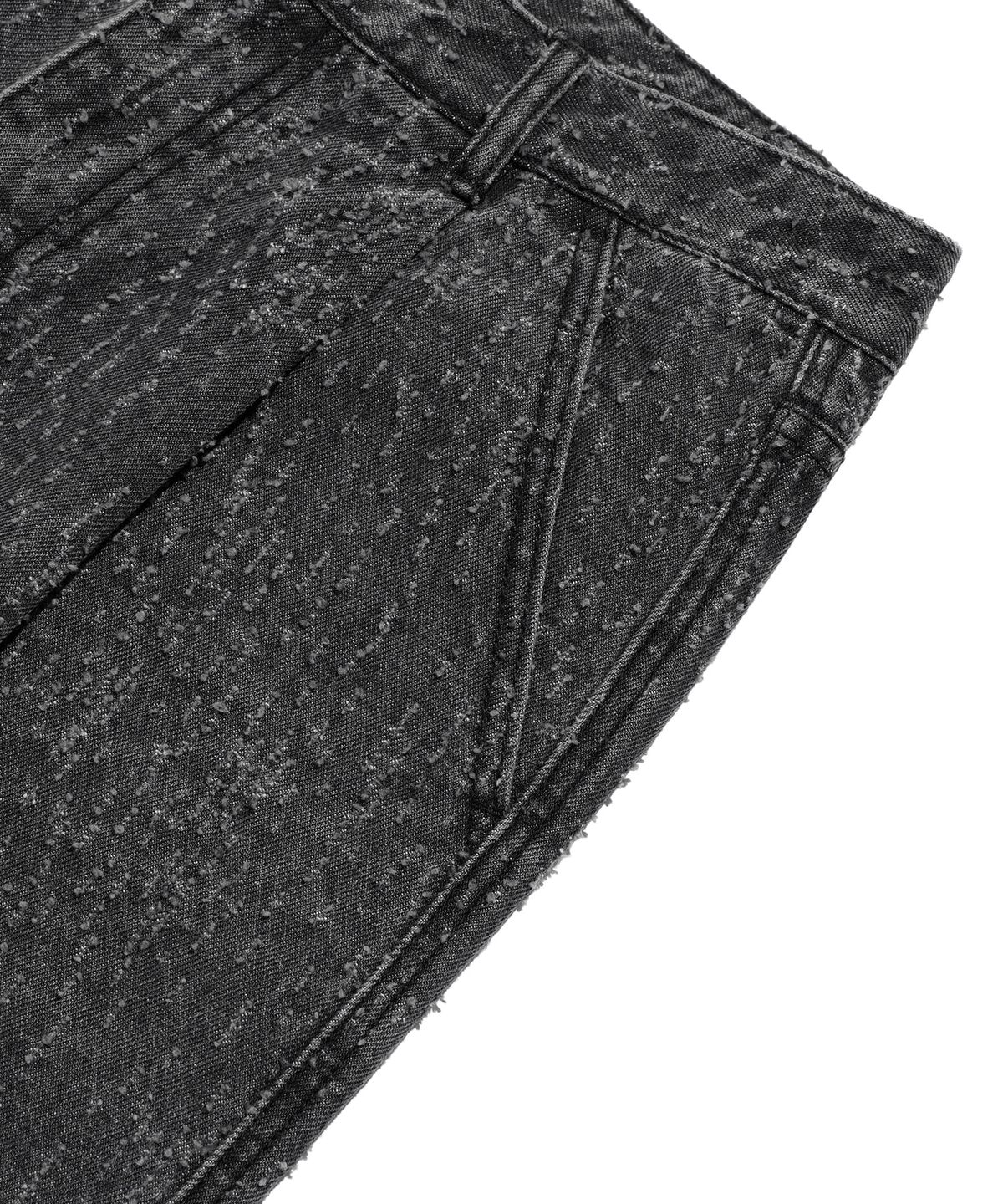 나이스고스트클럽(NICEGHOSTCLUB) ONE TUCK BULLET DISTRESSED JEANS_BLACK(NG2EFUD114A)