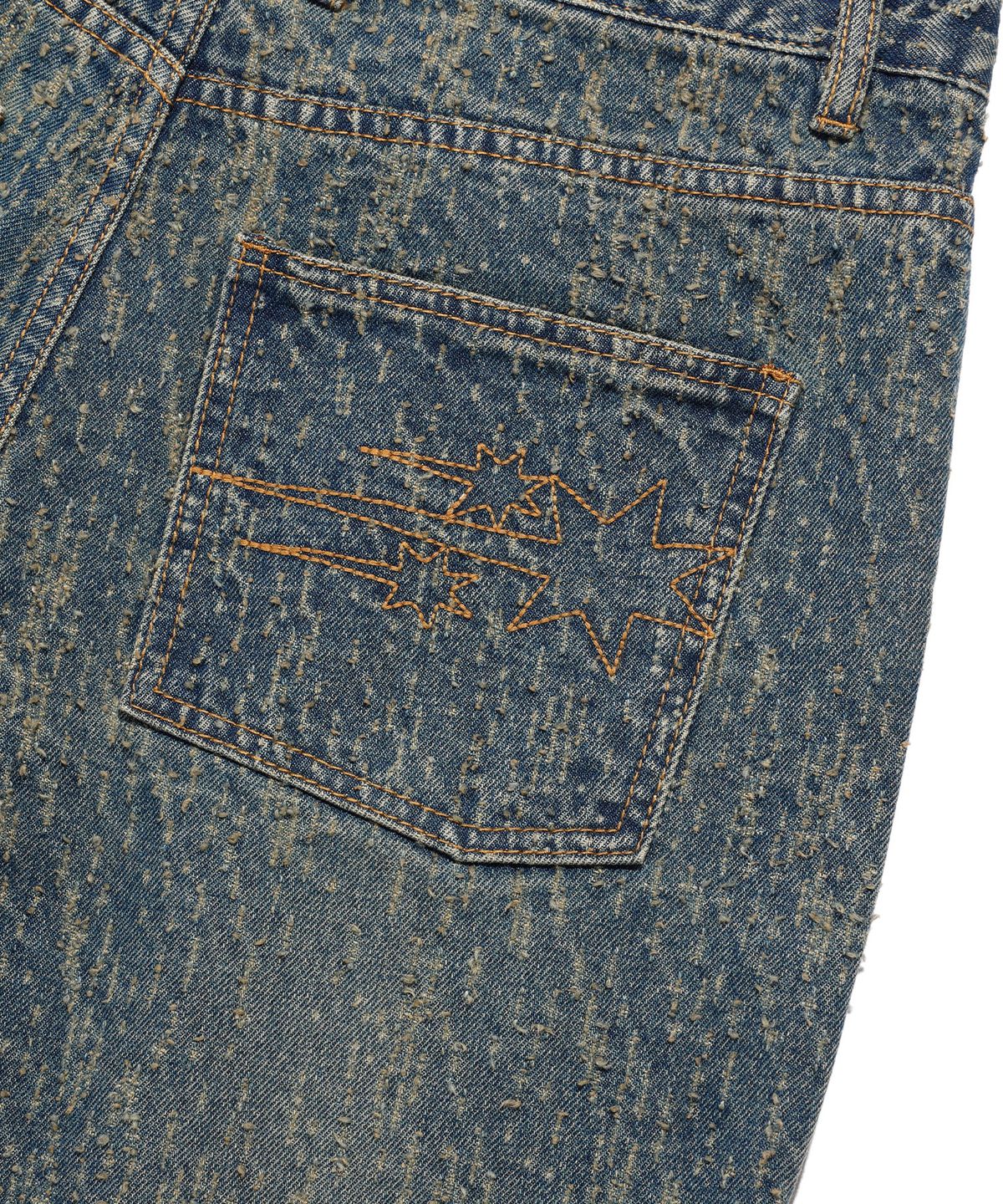 나이스고스트클럽(NICEGHOSTCLUB) ONE TUCK BULLET DISTRESSED JEANS_BLUE(NG2EFUD114A)