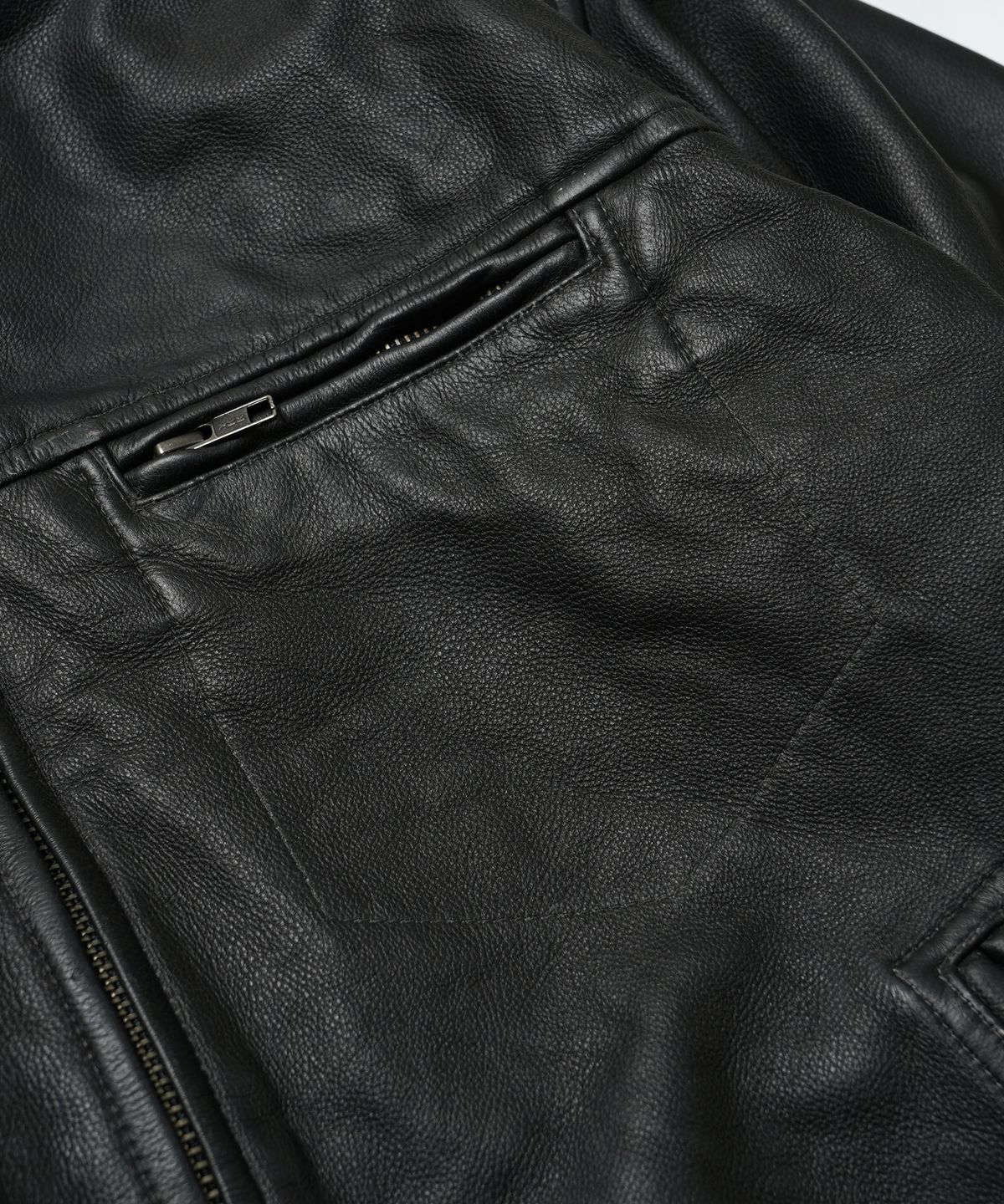 프리즘웍스(FRIZMWORKS) DESTROYED COWHIDE LEATHER JACKET _ WASHED BLACK