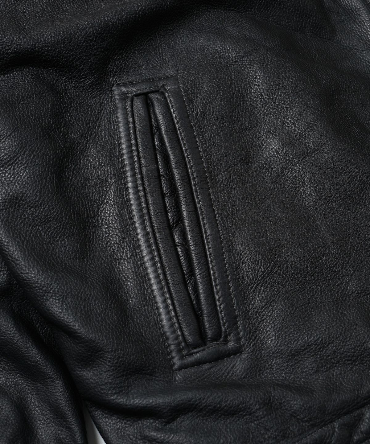 프리즘웍스(FRIZMWORKS) DESTROYED COWHIDE LEATHER JACKET _ WASHED BLACK