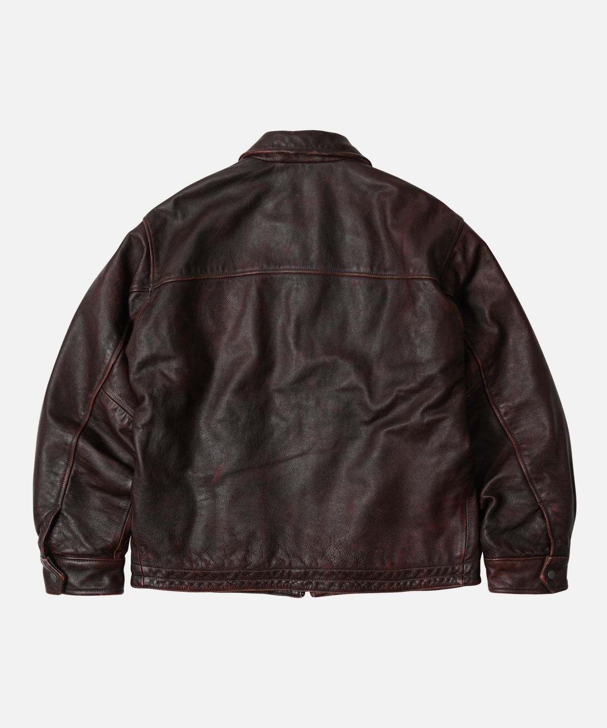 프리즘웍스(FRIZMWORKS) DESTROYED COWHIDE LEATHER JACKET _ WASHED BROWN