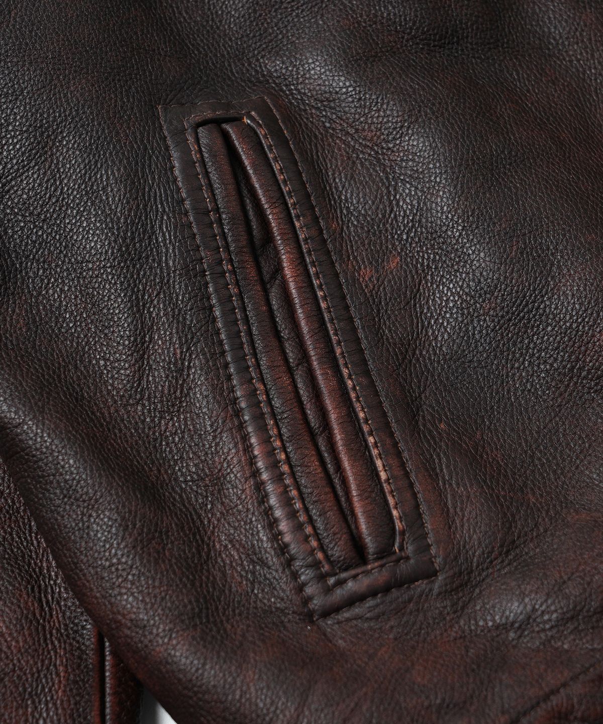 프리즘웍스(FRIZMWORKS) DESTROYED COWHIDE LEATHER JACKET _ WASHED BROWN