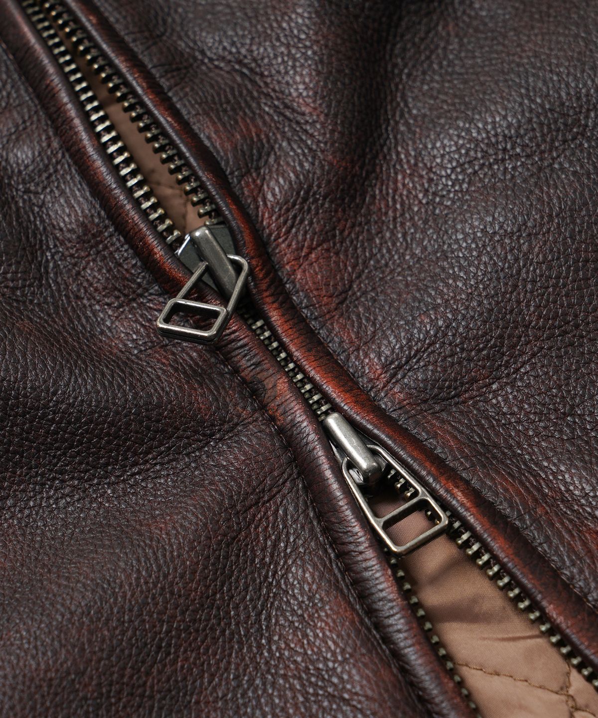 프리즘웍스(FRIZMWORKS) DESTROYED COWHIDE LEATHER JACKET _ WASHED BROWN