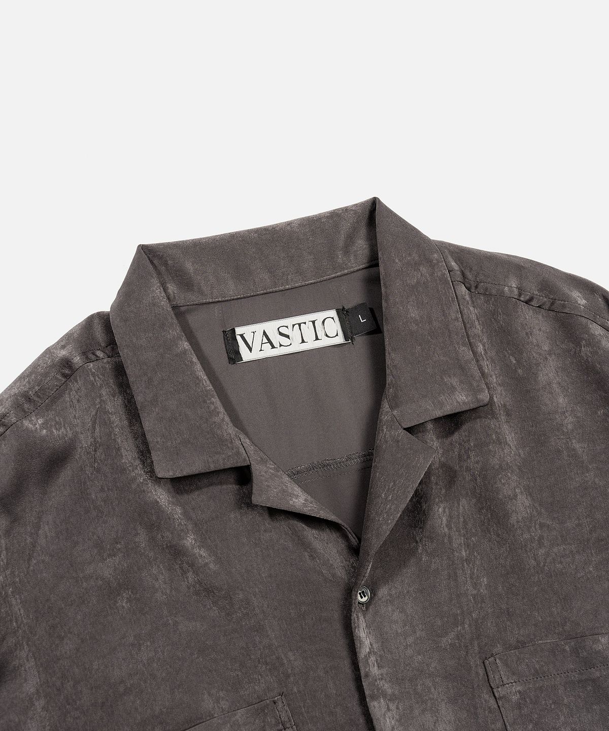 바스틱(VASTIC) 텍스쳐 오픈 칼라 셔츠_차콜