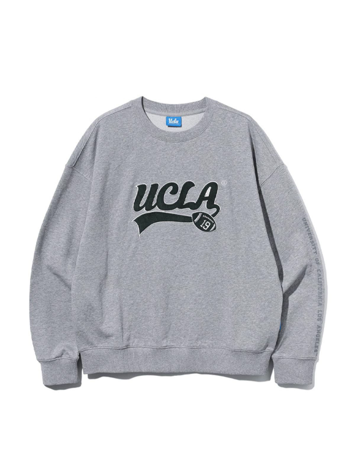 유씨엘에이(UCLA) UCLA 레트로 스포츠 오버핏 맨투맨[M-GREY](UA9LT40_51)