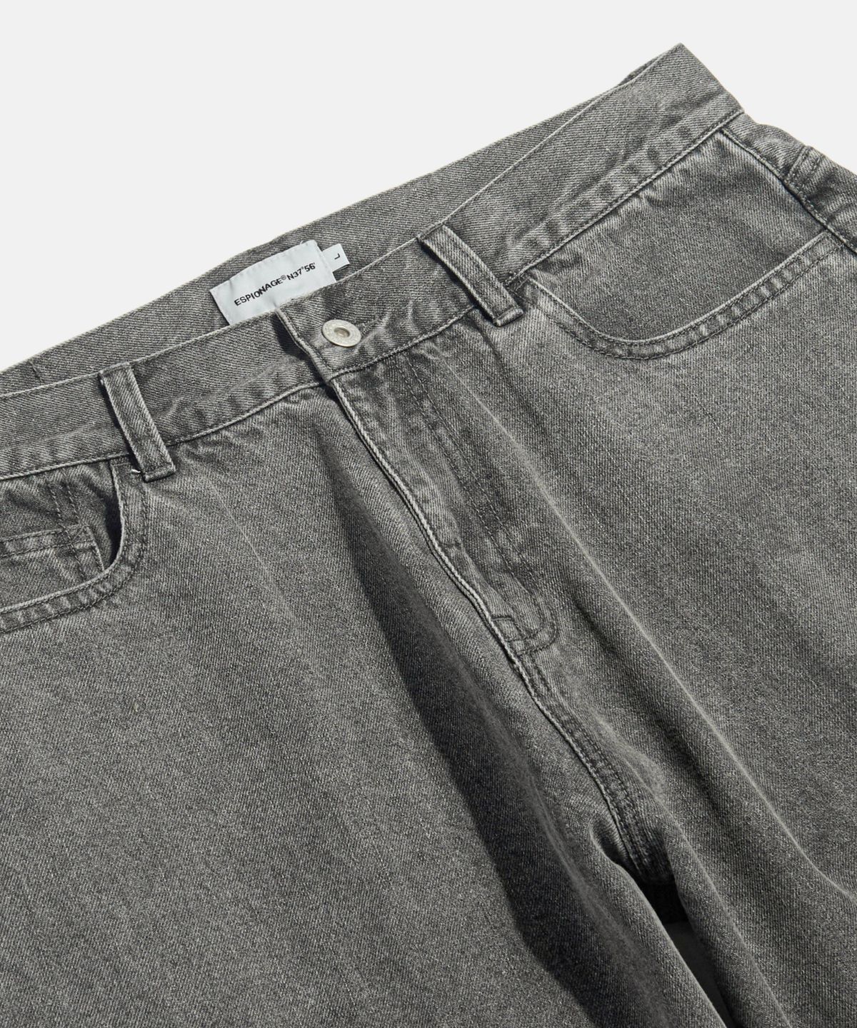 에스피오나지(ESPIONAGE) Cliff Relaxed Denim Pants Warm Grey