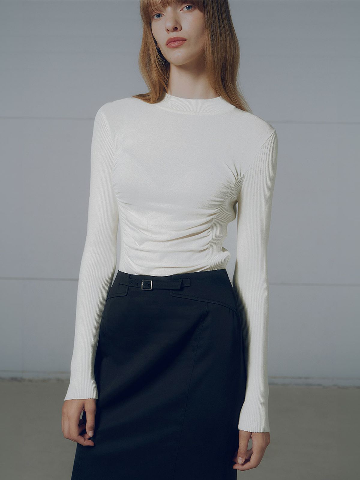 레이브(RAIVE) Shirring Slim Knit VK4AP150_4color