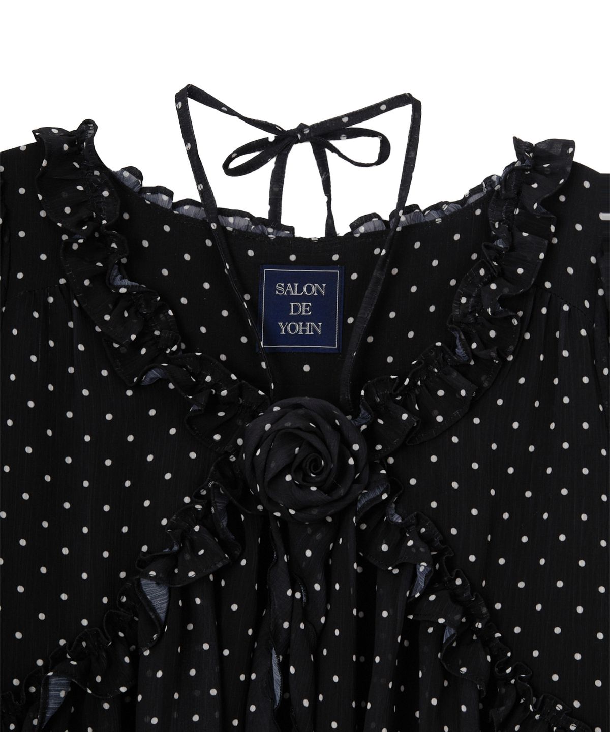 살롱 드 욘(SALON DE YOHN) Corsage Point Chiffon Dress_ Black