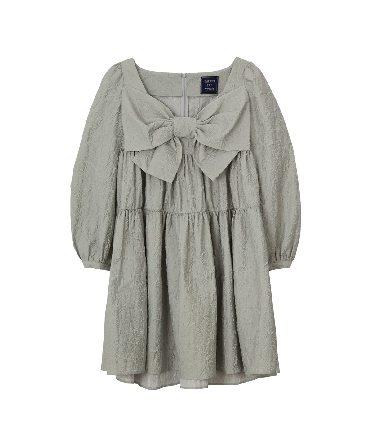 살롱 드 욘(SALON DE YOHN) Ribbon Point Mini Dress_ Green