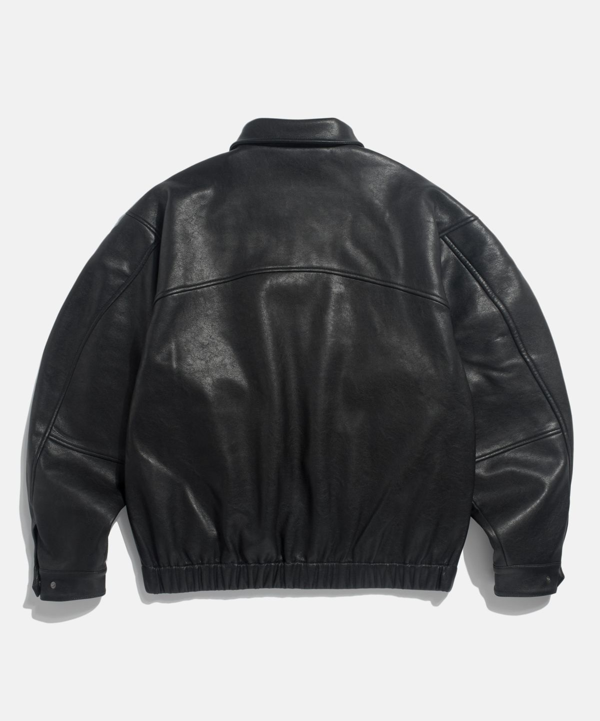 에스피오나지(ESPIONAGE) Flight Bomber Jacket (Faux Leather) Black
