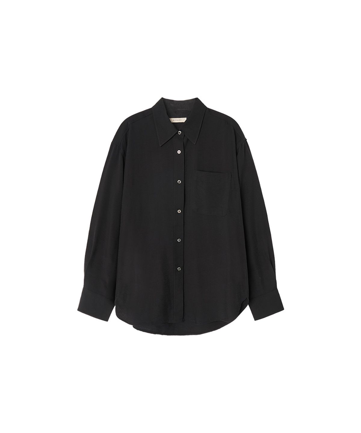 시야쥬(SIYAZU) SITP5160 루즈핏 링클 실키 셔츠_Black