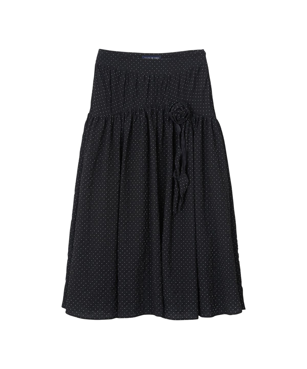 살롱 드 욘(SALON DE YOHN) Corsage Point Shirring Skirt_ Black