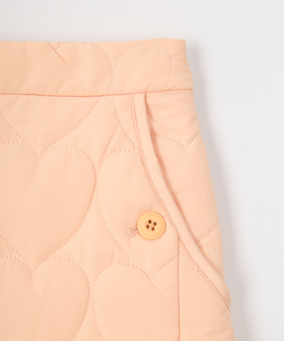 살롱 드 욘(SALON DE YOHN) Heart Quilting Mini Skirt_ Peach