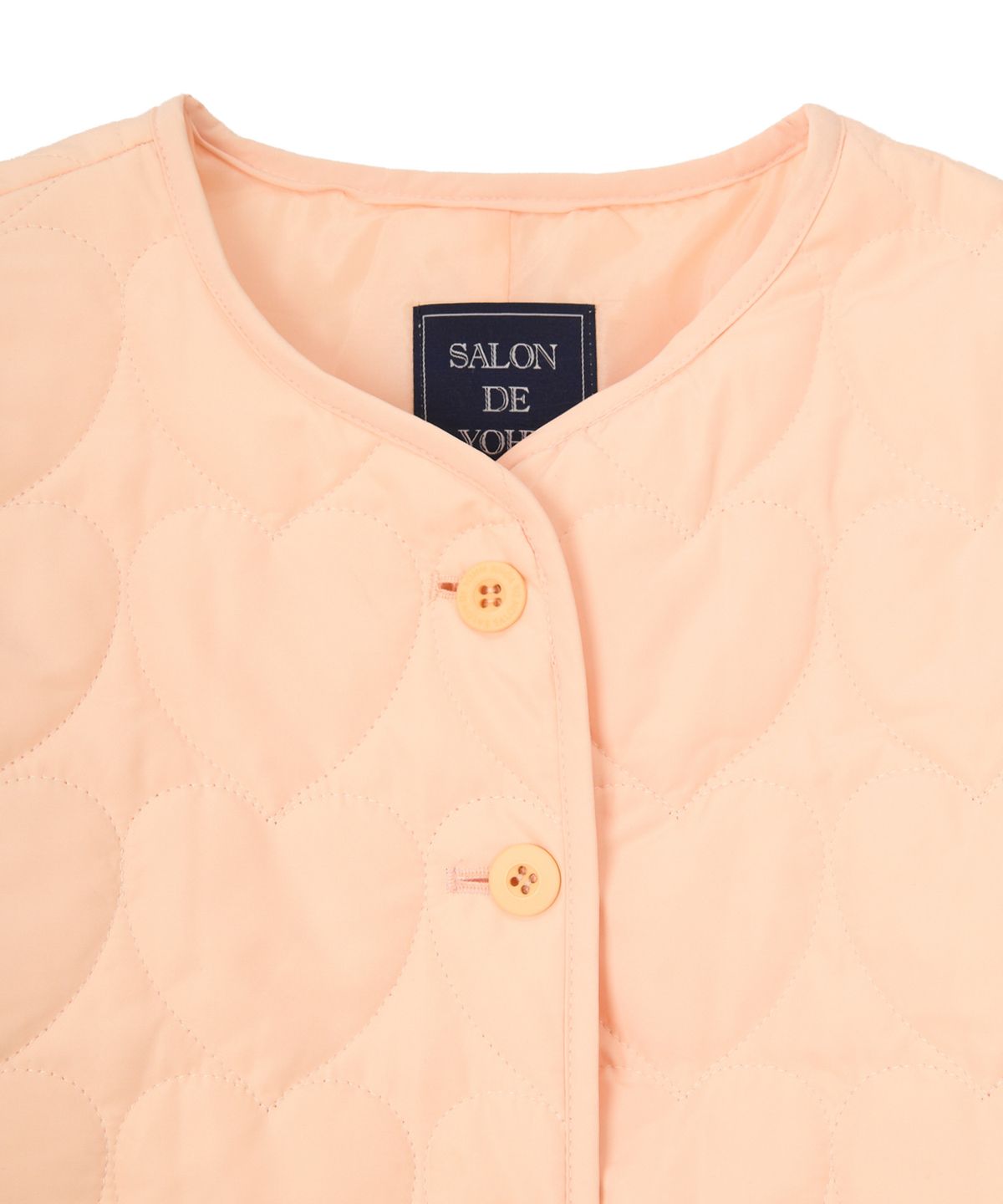 살롱 드 욘(SALON DE YOHN) Heart Quilting Jacket_ Peach
