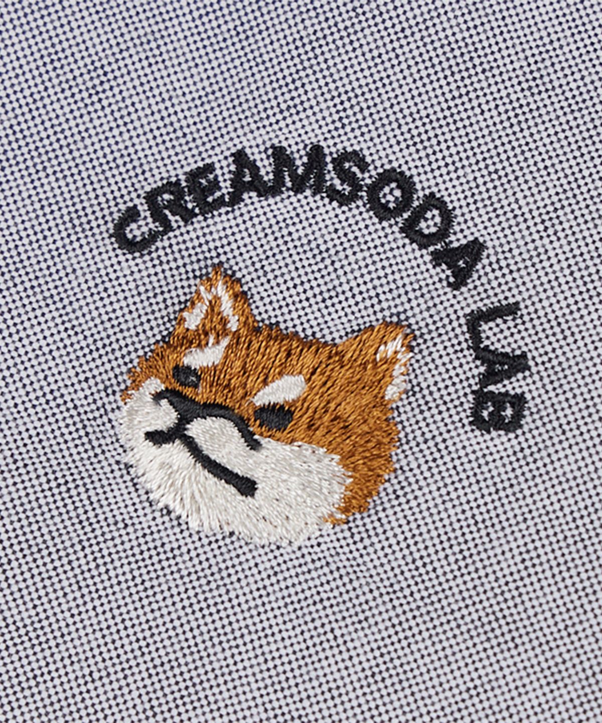 크림소다랩(CREAM SODA LAB) 와펜 스몰 파루로고 옥스포드 셔츠 그레이