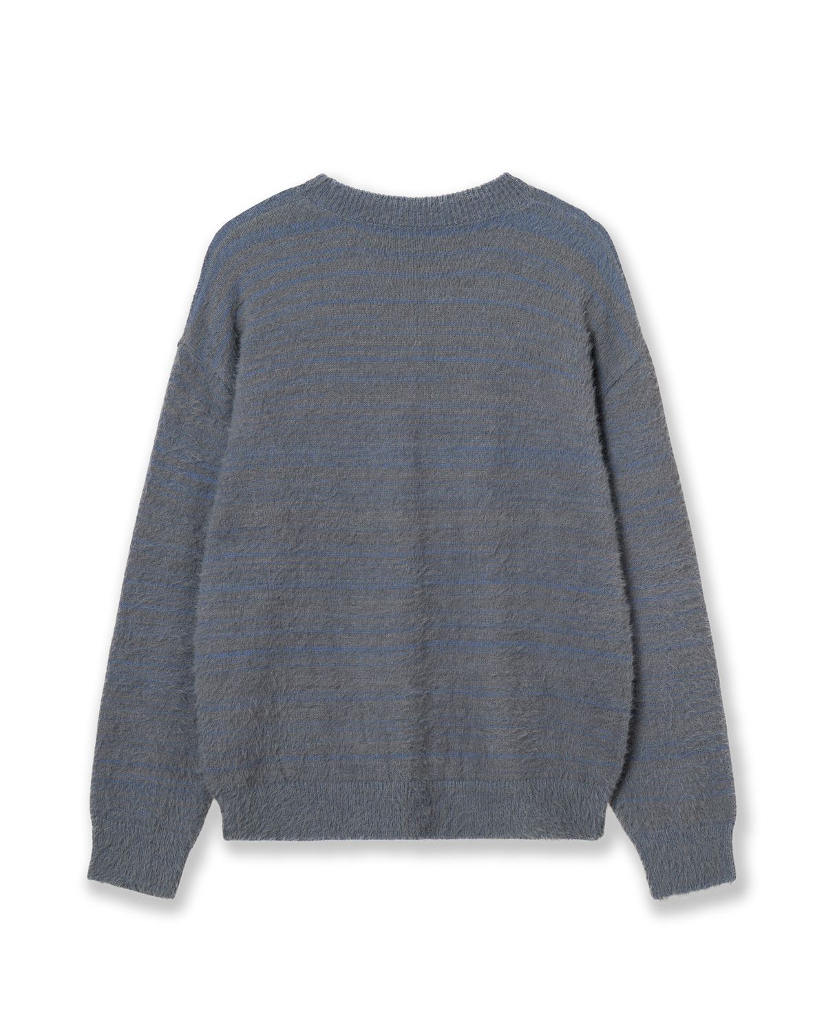 에이이에이이(AEAE) WEB LOGO HAIRY KNIT [SMOKY BLUE]