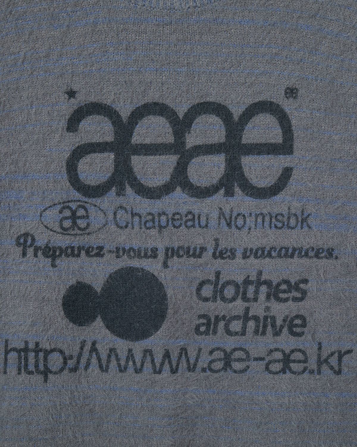 에이이에이이(AEAE) WEB LOGO HAIRY KNIT [SMOKY BLUE]