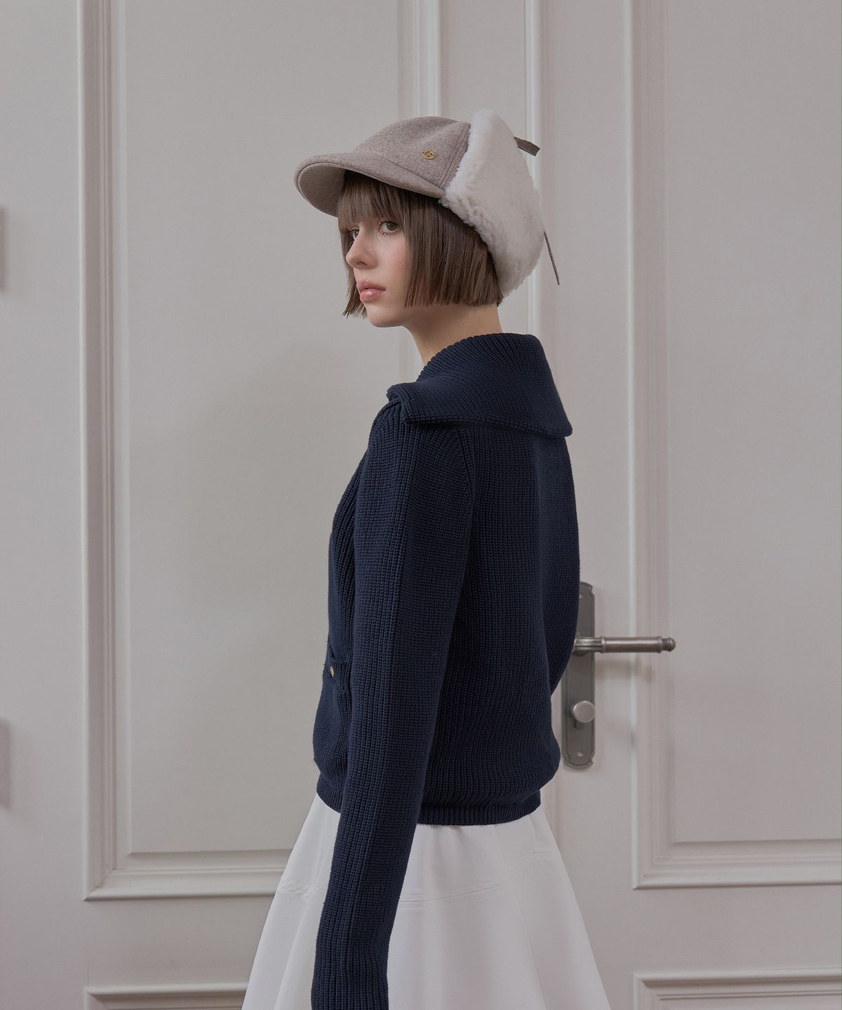 플레이부(PLAYBOO) WOOL EARFLAP CAP_Cocoa