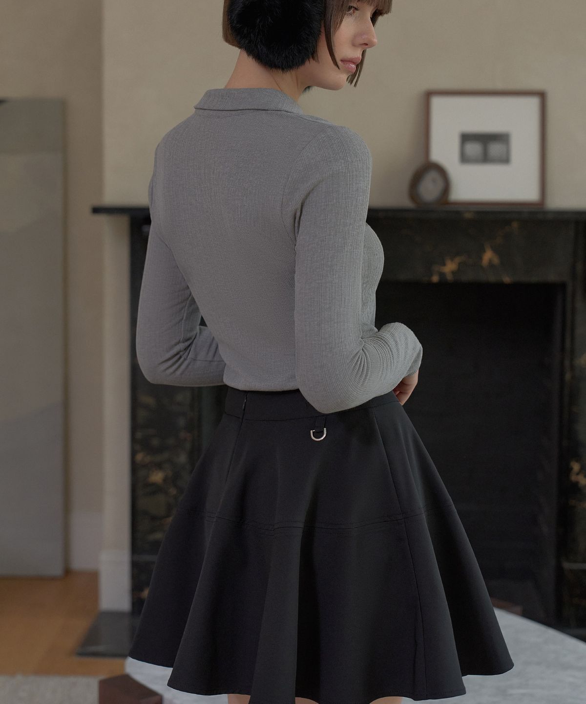 플레이부(PLAYBOO) SKATER SKIRT W/INNER PANTS_Black