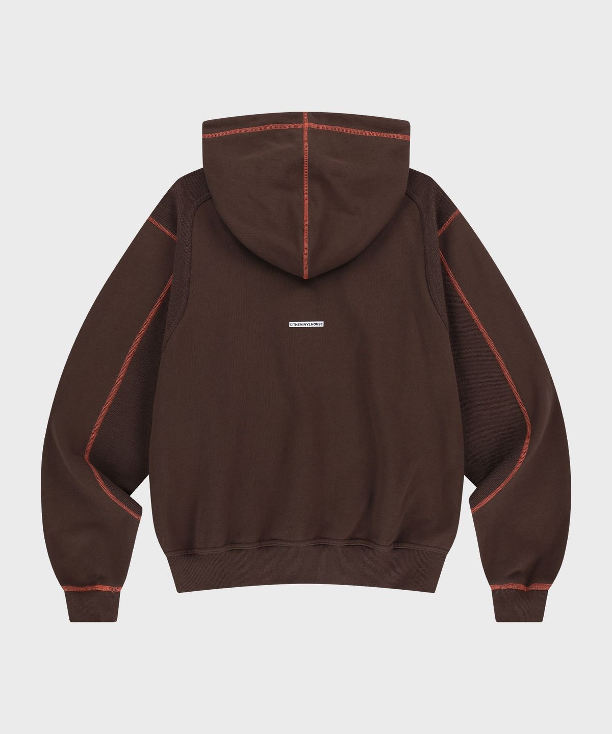더바이닐하우스(THEVINYLHOUSE) CUT-OFF HOODIE BROWN