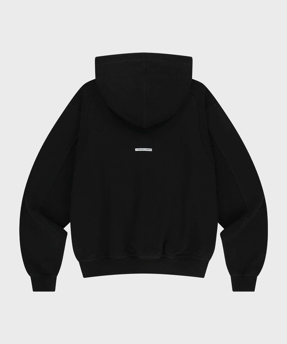 더바이닐하우스(THEVINYLHOUSE) CUT-OFF HOODIE BLACK