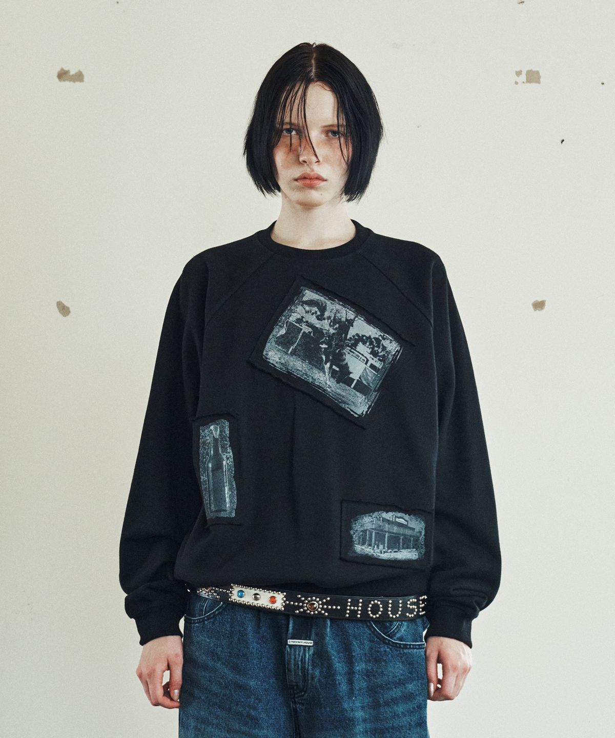 더바이닐하우스(THEVINYLHOUSE) RODEO PHOTO SWEATSHIRT BLACK