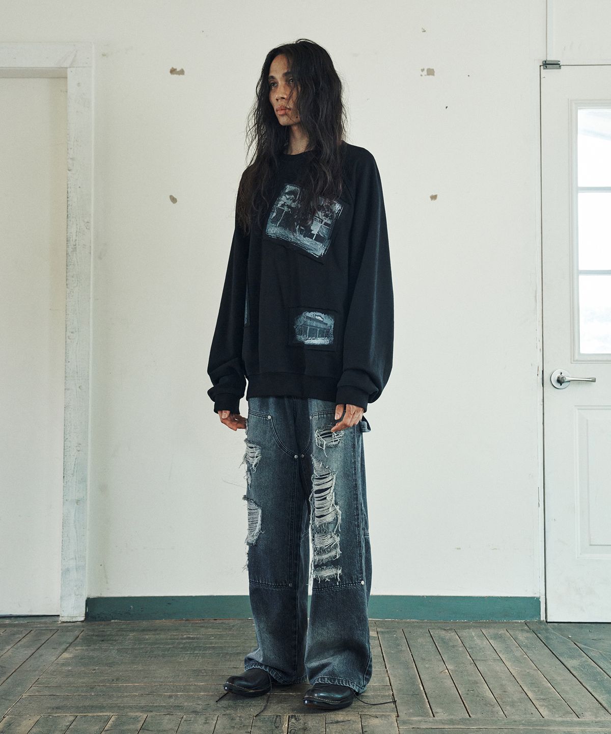 더바이닐하우스(THEVINYLHOUSE) RODEO PHOTO SWEATSHIRT BLACK