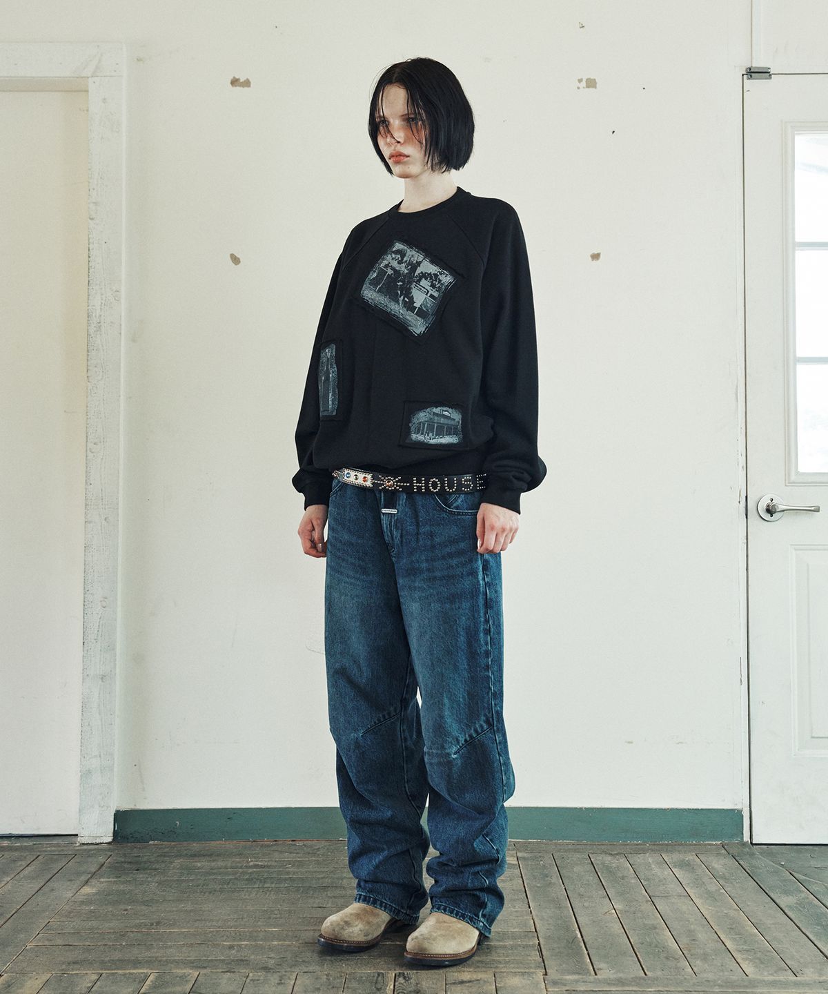 더바이닐하우스(THEVINYLHOUSE) RODEO PHOTO SWEATSHIRT BLACK