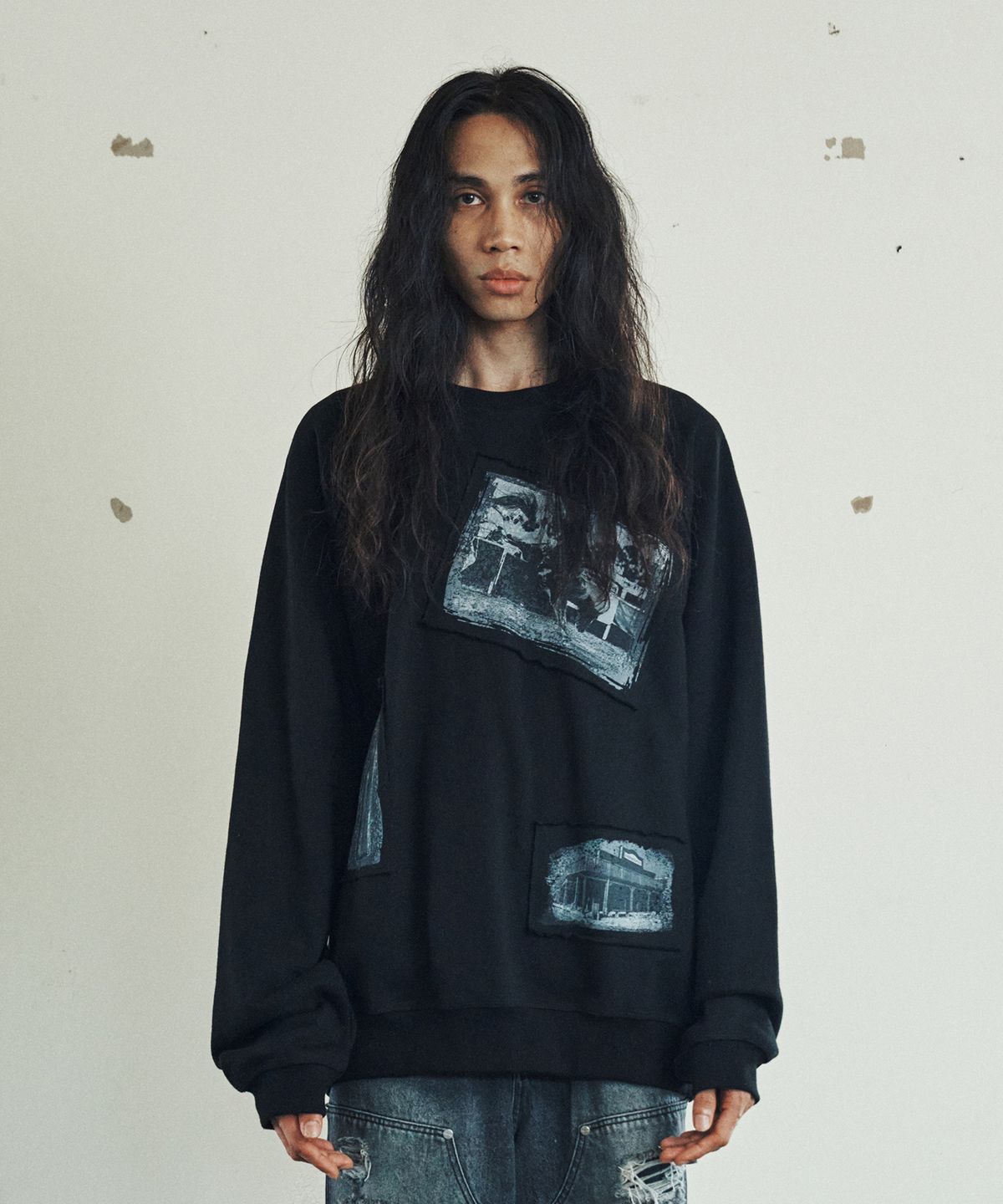 더바이닐하우스(THEVINYLHOUSE) RODEO PHOTO SWEATSHIRT BLACK