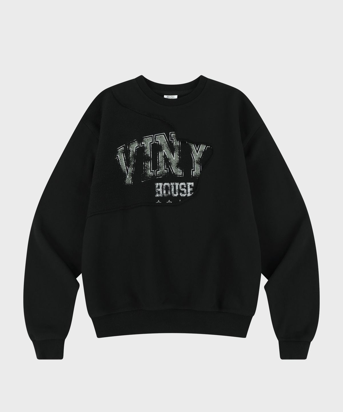 더바이닐하우스(THEVINYLHOUSE) CUT-OFF SWEATSHIRT BLACK