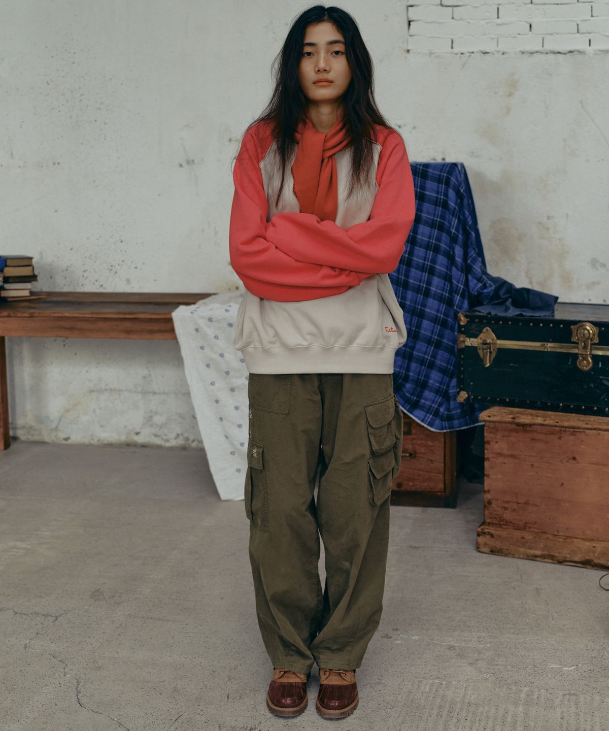 프리터(FRITUR) Kyoto Cargo Pants Khaki_F251PT01