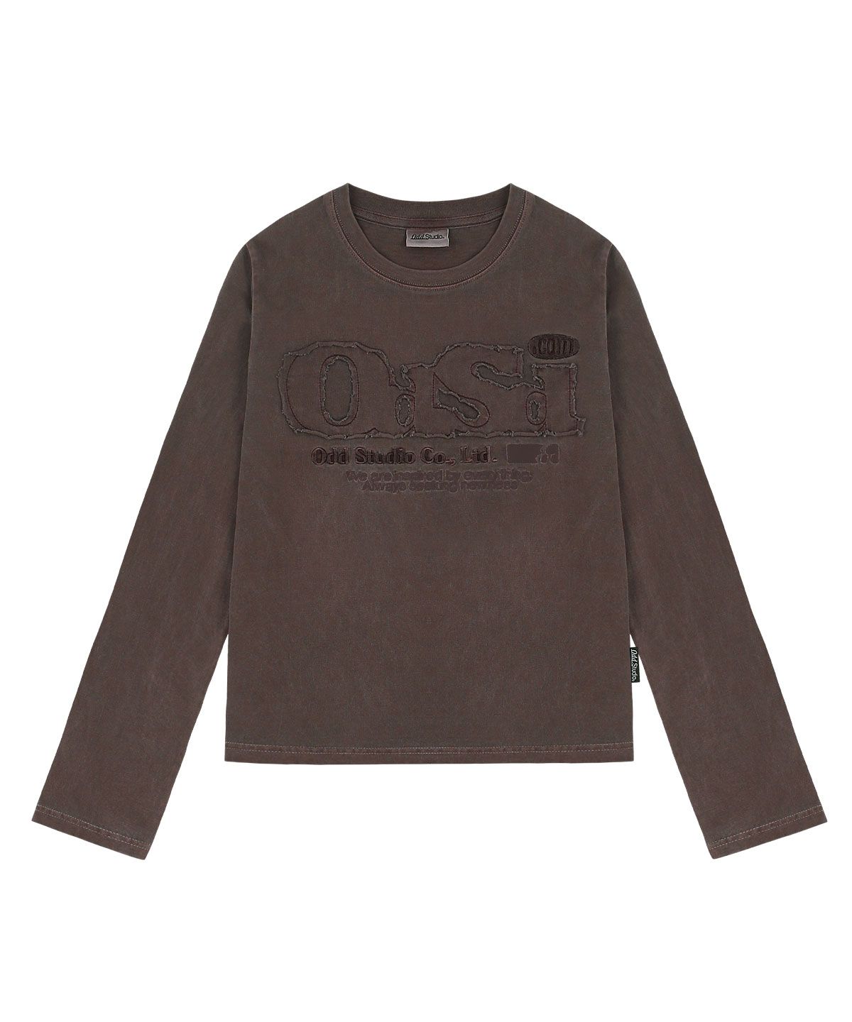 오드스튜디오(ODDSTUDIO) ODSD 피그먼트 데미지 롱 슬리브 - BROWN