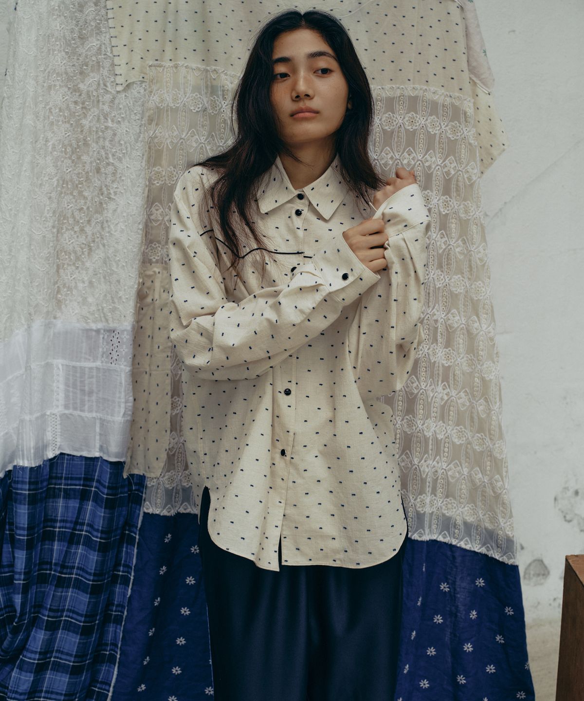 프리터(FRITUR) Dot Western Shirt White_F243ST02