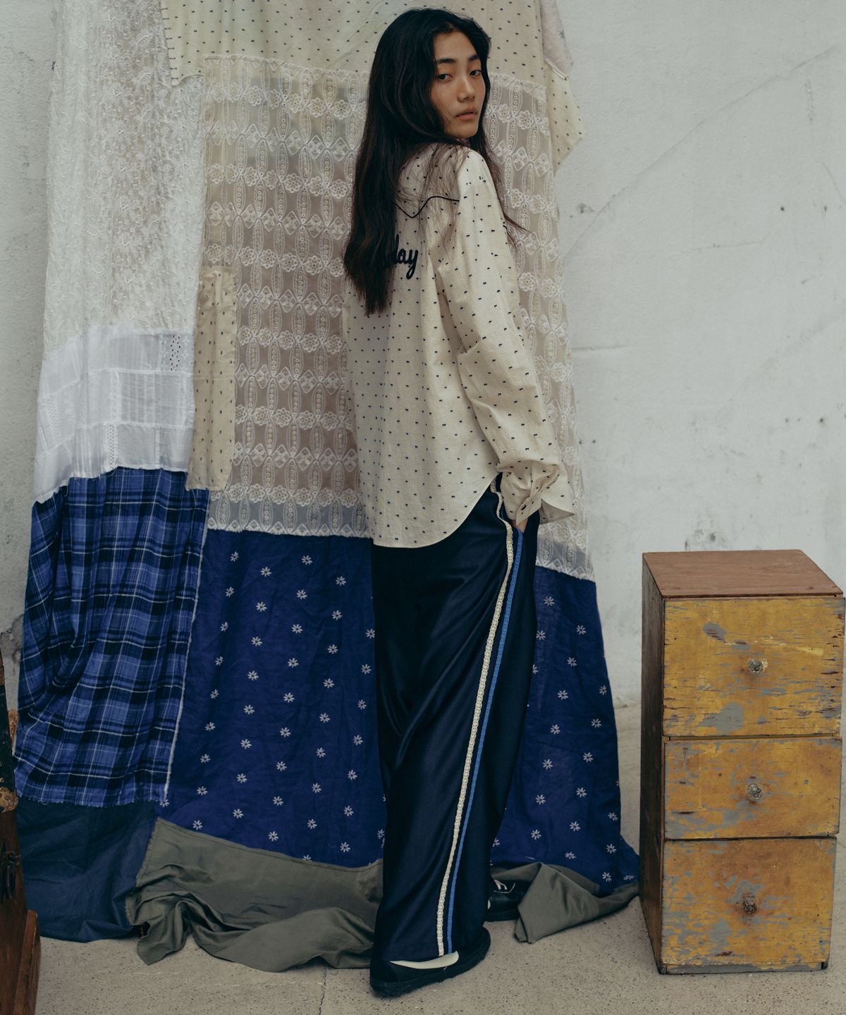 프리터(FRITUR) Dot Western Shirt White_F243ST02