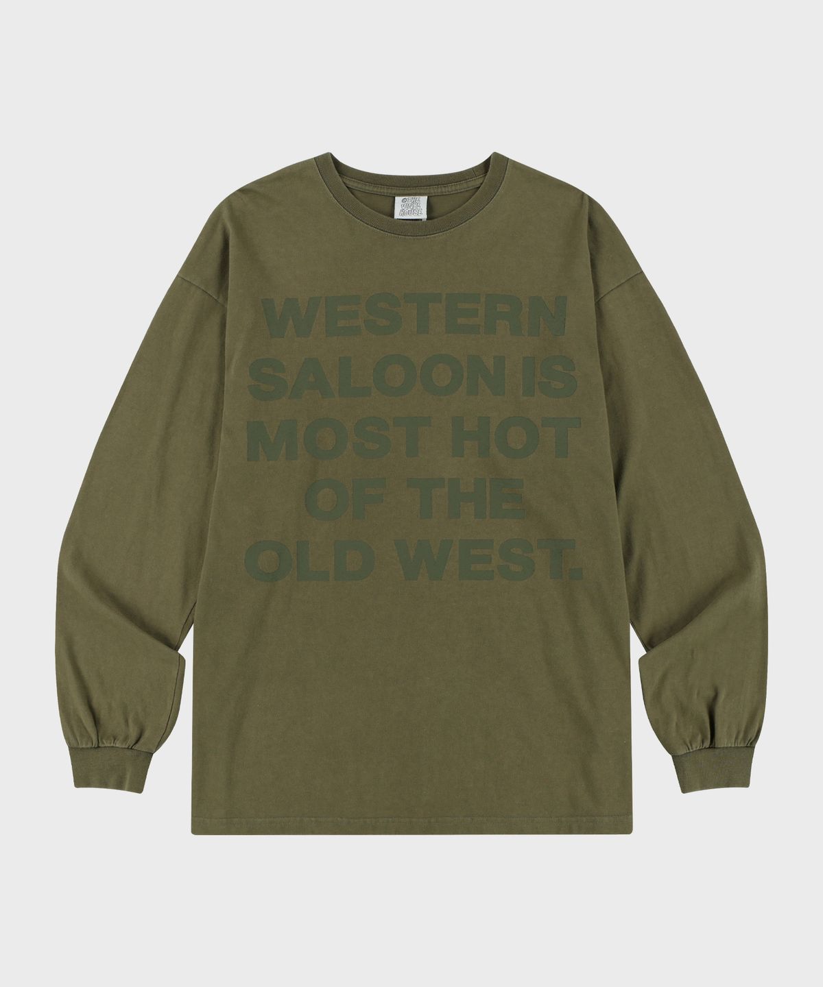 더바이닐하우스(THEVINYLHOUSE) OLD WEST TYPO LS TEE OLIVE